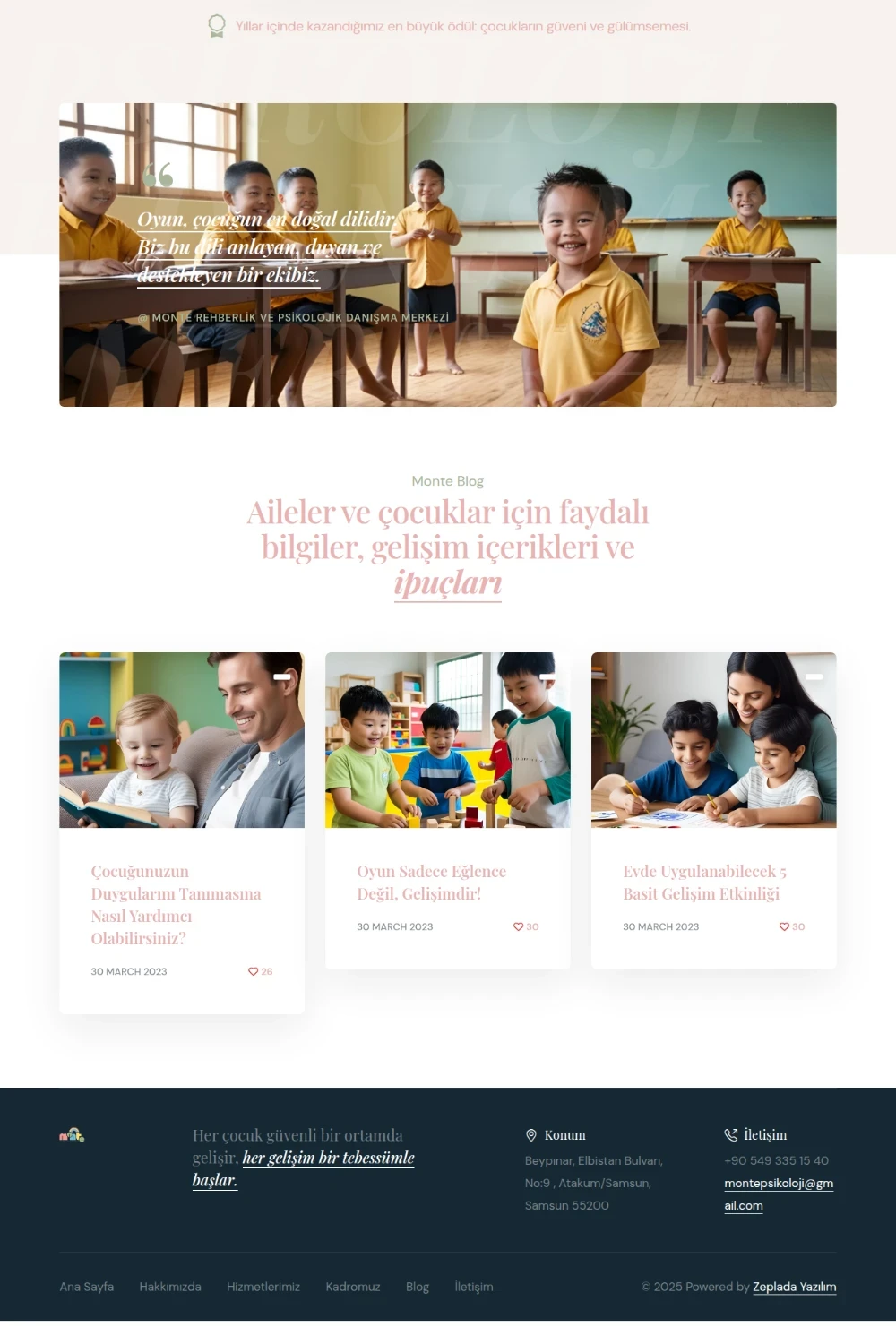 Monte Psikoloji - Zeplada Yazılım referans projesi